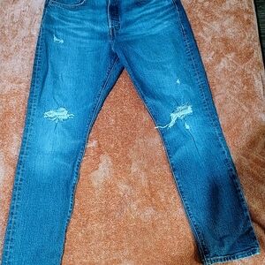 Levi's Slim Straight Distressed Blue Jeans